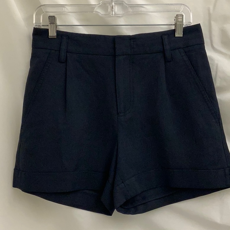 Vince Navy Blue Tailored Cotton Blend Shorts